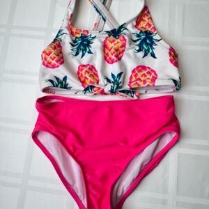 Cat & Jack Pink and White Pineapple Bikini